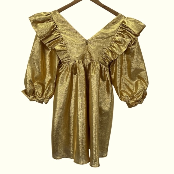 Selva Negra Atomo Metallic Dress in Azteca Gold - Picture 5 of 15